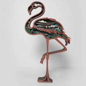 3d flamingo træ artefaktdekoration